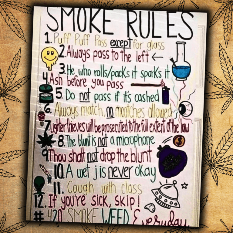 Etiquette rules for smoking cannabis in a group